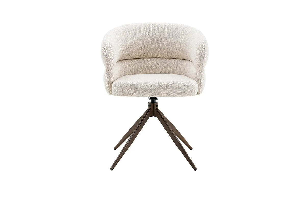 Chaise Pivotante avec Accoudoirs LEONY en Tissu - 61 x 61 cm