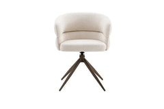 Chaise Pivotante avec Accoudoirs LEONY en Tissu - 61 x 61 cm