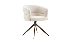 Chaise Pivotante avec Accoudoirs LEONY en Tissu - 61 x 61 cm