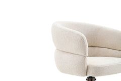 Chaise Pivotante avec Accoudoirs LEONY en Tissu - 61 x 61 cm