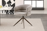 Chaise Pivotante avec Accoudoirs LEONY en Tissu - 61 x 61 cm