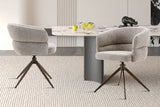 Chaise Pivotante avec Accoudoirs LEONY en Tissu - 61 x 61 cm