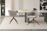 Chaise Pivotante avec Accoudoirs LEONY en Tissu - 61 x 61 cm