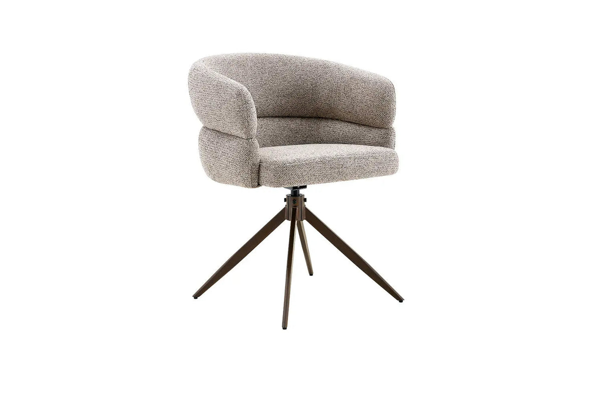 Chaise Pivotante avec Accoudoirs LEONY en Tissu - 61 x 61 cm