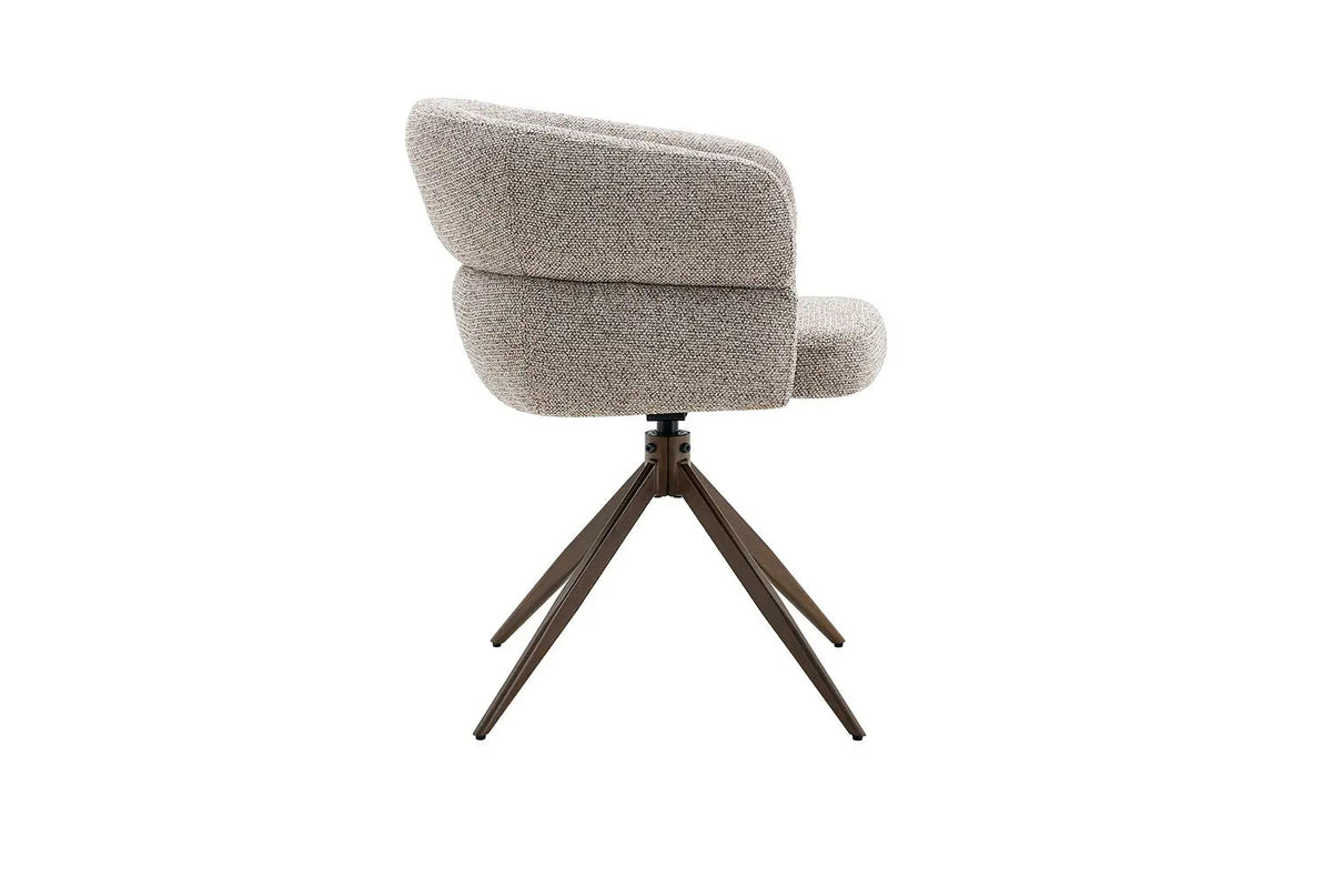 Chaise Pivotante avec Accoudoirs LEONY en Tissu - 61 x 61 cm