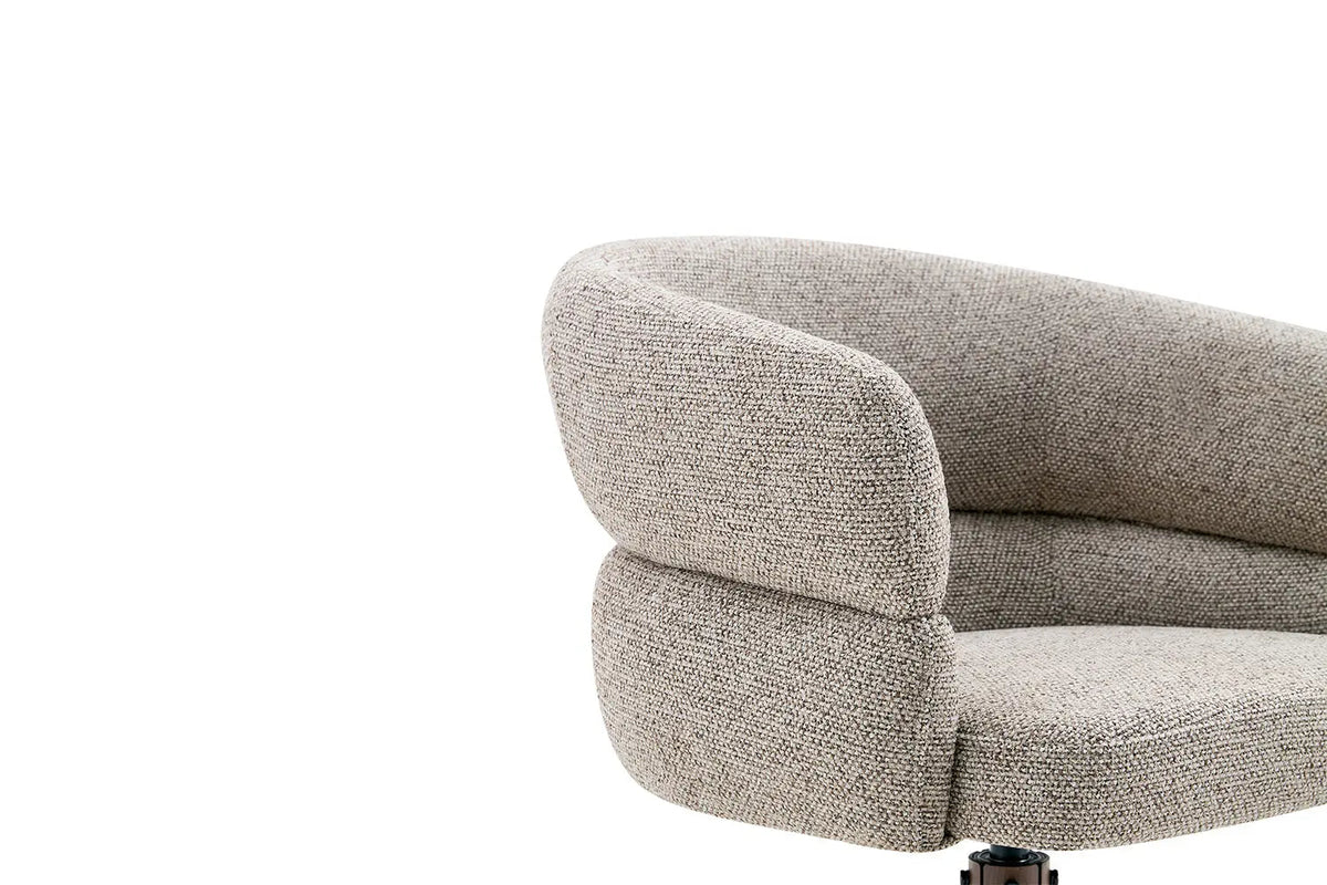 Chaise Pivotante avec Accoudoirs LEONY en Tissu - 61 x 61 cm