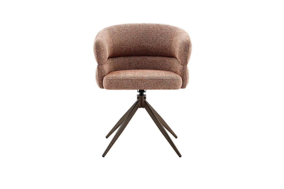 Chaise Pivotante avec Accoudoirs LEONY en Tissu - 61 x 61 cm