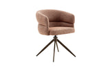 Chaise Pivotante avec Accoudoirs LEONY en Tissu - 61 x 61 cm