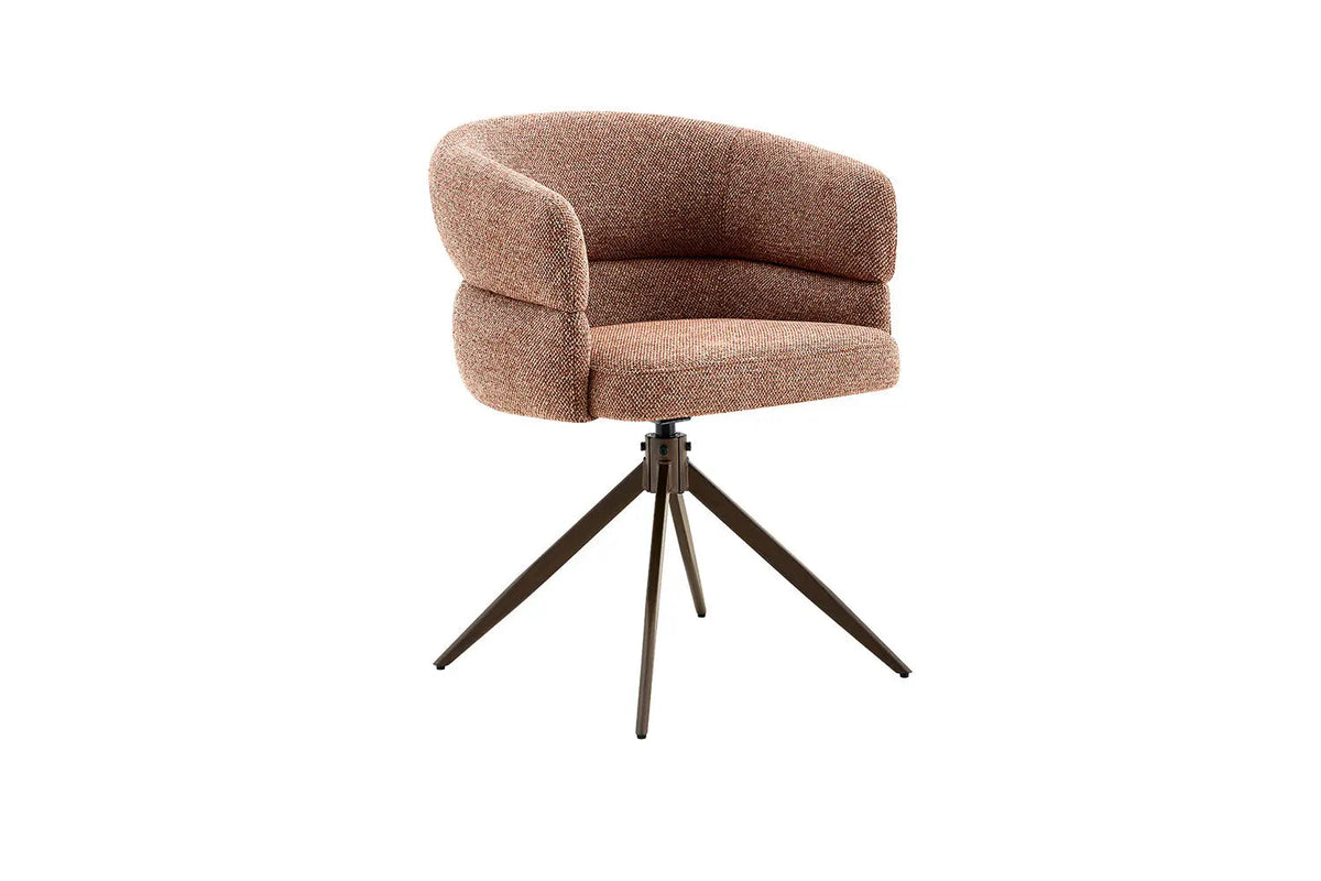 Chaise Pivotante avec Accoudoirs LEONY en Tissu - 61 x 61 cm