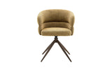 Chaise Pivotante avec Accoudoirs LEONY en Tissu - 61 x 61 cm