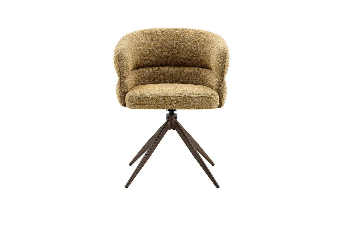 Chaise Pivotante avec Accoudoirs LEONY en Tissu - 61 x 61 cm