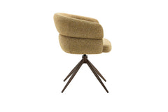 Chaise Pivotante avec Accoudoirs LEONY en Tissu - 61 x 61 cm
