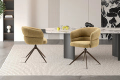 Chaise Pivotante avec Accoudoirs LEONY en Tissu - 61 x 61 cm