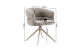 Chaise Pivotante avec Accoudoirs LEONY en Tissu - 61 x 61 cm