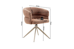 Chaise Pivotante avec Accoudoirs LEONY en Tissu - 61 x 61 cm