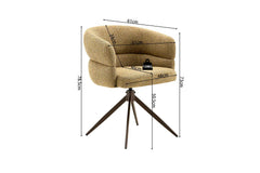 Chaise Pivotante avec Accoudoirs LEONY en Tissu - 61 x 61 cm