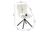Chaise Pivotante de Salle à Manger MORY en Tissu - 48 x 59.5 cm