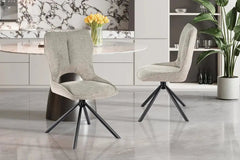 Chaise Pivotante de Salle à Manger MORY en Tissu - 48 x 59.5 cm