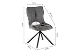 Chaise Pivotante de Salle à Manger MORY en Tissu - 48 x 59.5 cm
