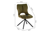 Chaise Pivotante de Salle à Manger MORY en Tissu - 48 x 59.5 cm
