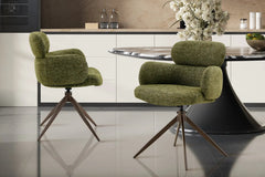 Chaise Pivotante de Salle à Manger ROXANA en Tissu - 59 x 58 cm