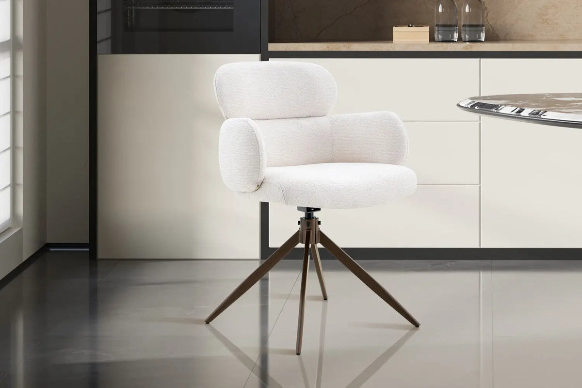 Chaise Pivotante de Salle à Manger ROXANA en Tissu - 59 x 58 cm
