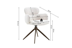 Chaise Pivotante de Salle à Manger ROXANA en Tissu - 59 x 58 cm