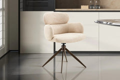 Chaise Pivotante de Salle à Manger ROXANA en Tissu - 59 x 58 cm