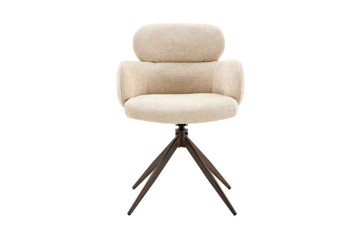 Chaise Pivotante de Salle à Manger ROXANA en Tissu - 59 x 58 cm