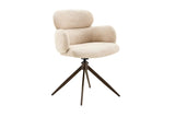 Chaise Pivotante de Salle à Manger ROXANA en Tissu - 59 x 58 cm