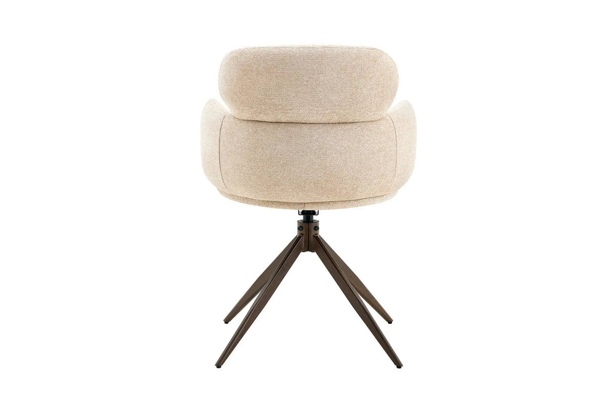 Chaise Pivotante de Salle à Manger ROXANA en Tissu - 59 x 58 cm