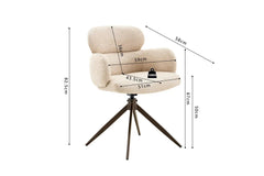 Chaise Pivotante de Salle à Manger ROXANA en Tissu - 59 x 58 cm