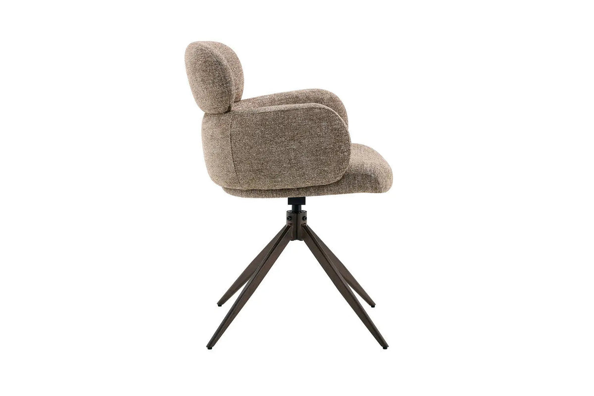 Chaise Pivotante de Salle à Manger ROXANA en Tissu - 59 x 58 cm