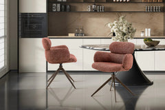 Chaise Pivotante de Salle à Manger ROXANA en Tissu - 59 x 58 cm