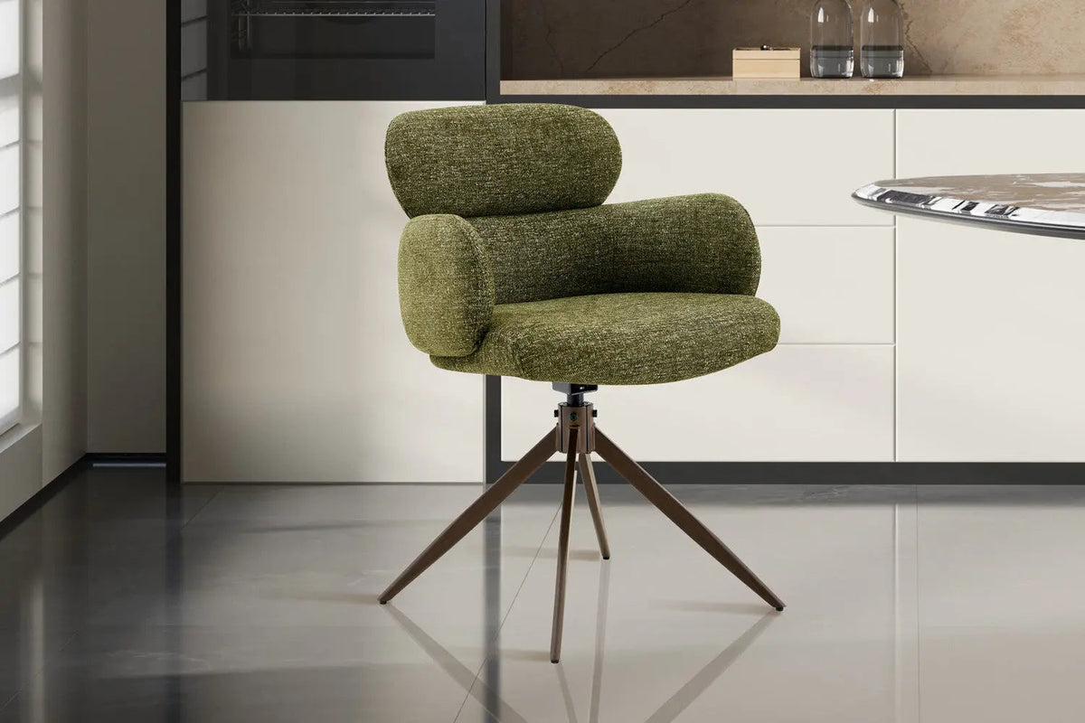 Chaise Pivotante de Salle à Manger ROXANA en Tissu - 59 x 58 cm