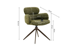 Chaise Pivotante de Salle à Manger ROXANA en Tissu - 59 x 58 cm