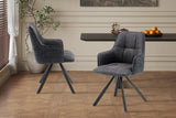 Chaise Pivotante de Salle à Manger SOLEN en Tissu - 55 x 62 cm