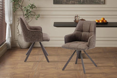 Chaise Pivotante de Salle à Manger SOLEN en Tissu - 55 x 62 cm