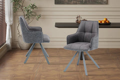 Chaise Pivotante de Salle à Manger SOLEN en Tissu - 55 x 62 cm
