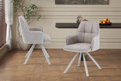 Chaise Pivotante de Salle à Manger SOLEN en Tissu - 55 x 62 cm