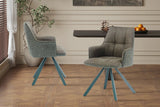 Chaise Pivotante de Salle à Manger SOLEN en Tissu - 55 x 62 cm