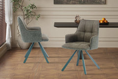 Chaise Pivotante de Salle à Manger SOLEN en Tissu - 55 x 62 cm