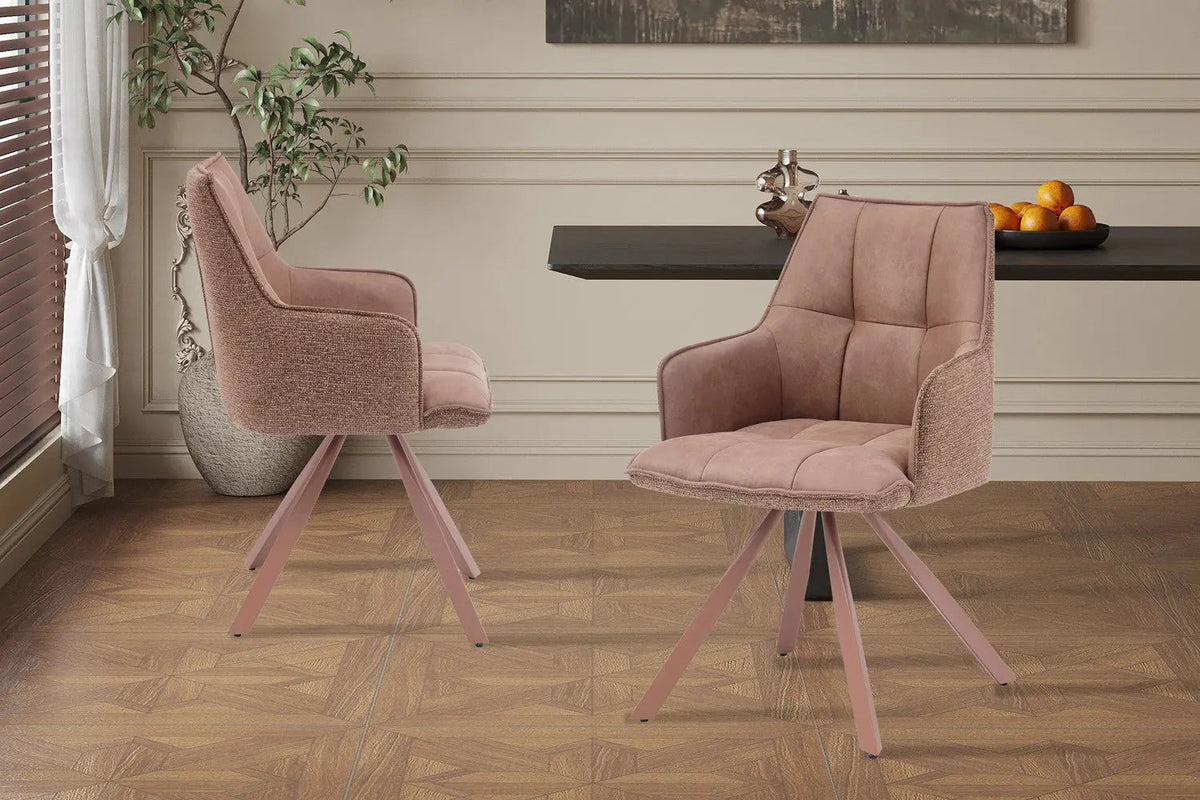 Chaise Pivotante de Salle à Manger SOLEN en Tissu - 55 x 62 cm
