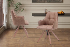 Chaise Pivotante de Salle à Manger SOLEN en Tissu - 55 x 62 cm
