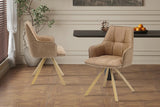 Chaise Pivotante de Salle à Manger SOLEN en Tissu - 55 x 62 cm