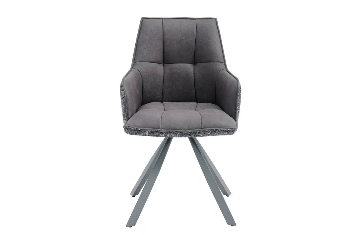 Chaise Pivotante de Salle à Manger SOLEN en Tissu - 55 x 62 cm
