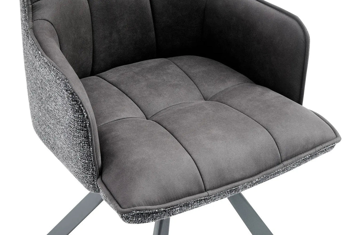 Chaise Pivotante de Salle à Manger SOLEN en Tissu - 55 x 62 cm
