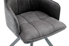 Chaise Pivotante de Salle à Manger SOLEN en Tissu - 55 x 62 cm