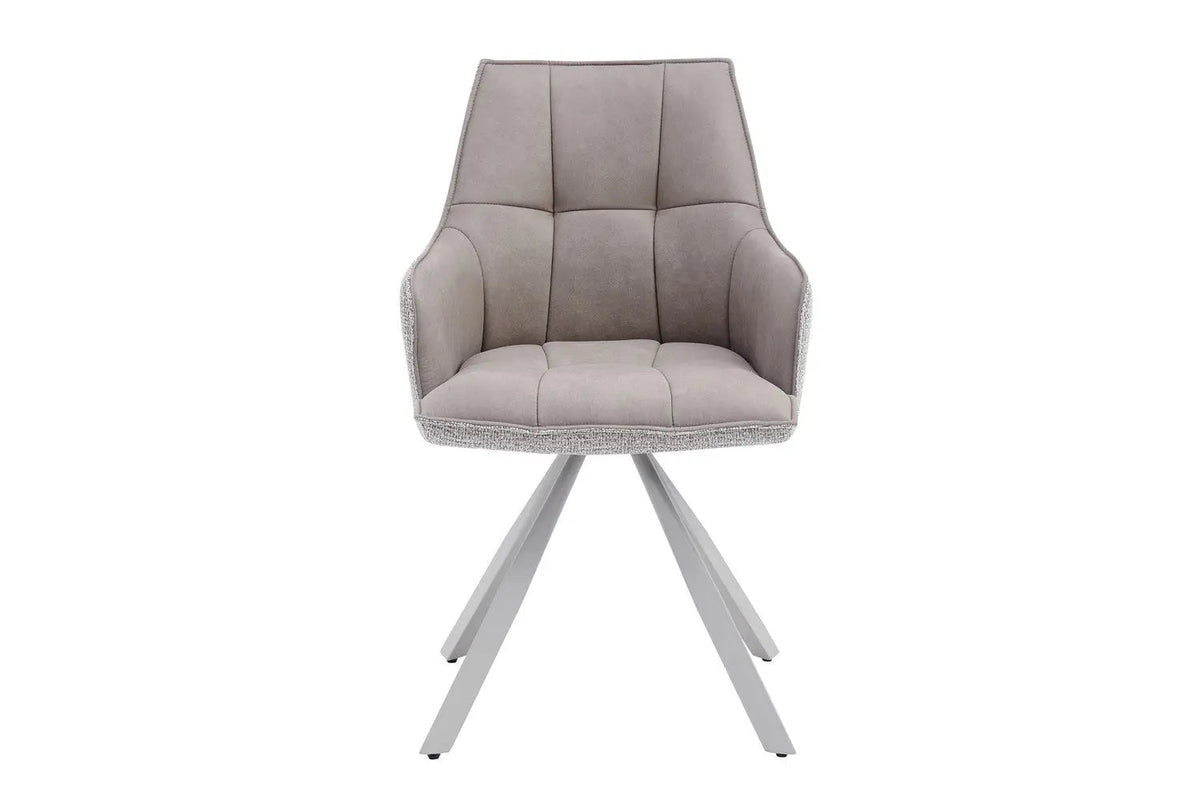 Chaise Pivotante de Salle à Manger SOLEN en Tissu - 55 x 62 cm