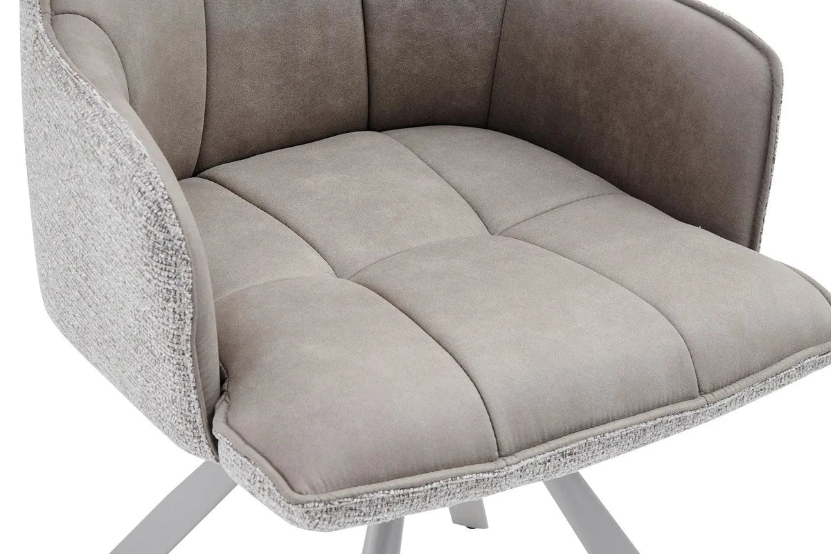 Chaise Pivotante de Salle à Manger SOLEN en Tissu - 55 x 62 cm